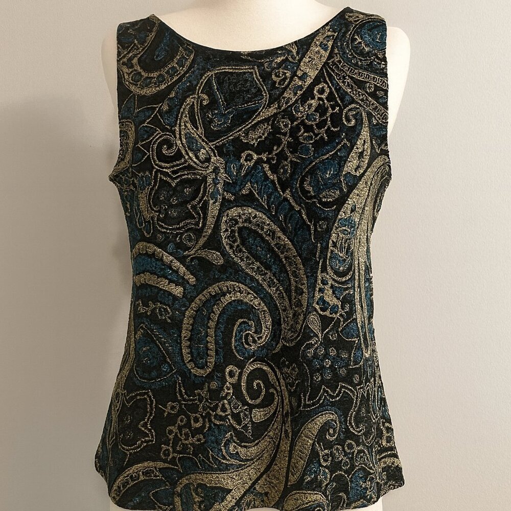 White Stag Small 4/6 Sleeveless Paisley Tank Top Whimsigoth Fairycore 90s Y2K